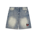 Faded Distressed Baggy Denim Shorts