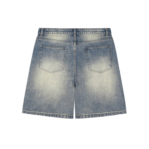 Faded Distressed Baggy Denim Shorts
